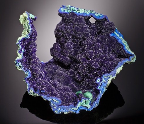 Azurite on display at the Crow Museum